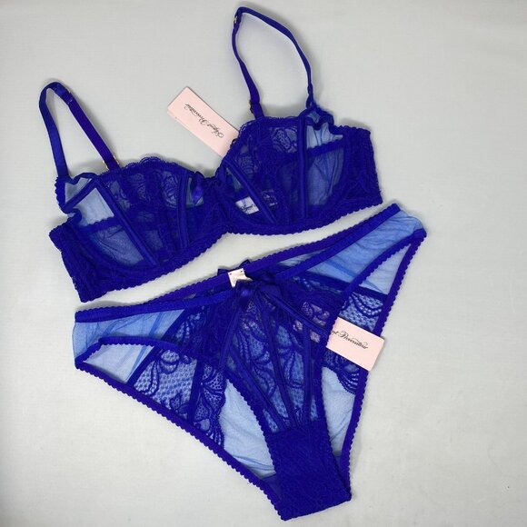 Agent Provocateur Rozlyn Cobalt Blue 36B/3 Set NWT - Picture 9 of 15